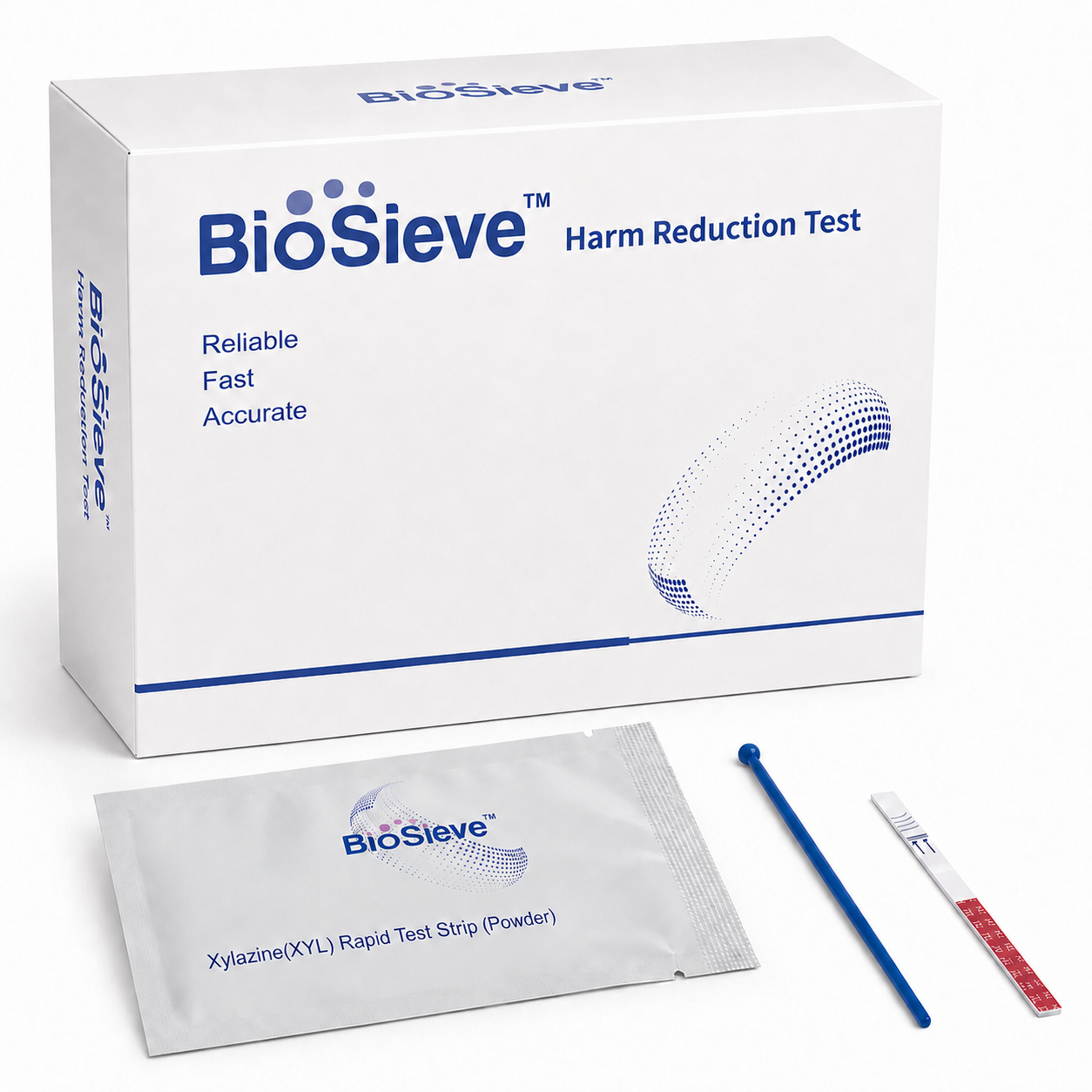 Xylazine  Harm Reduction Test Strips (100/bx) w Micro Scoop (1000 ng/ml)